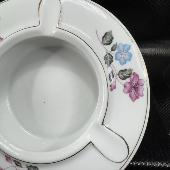 Tientsin Porcelain TP Stoneware Ashtray Dish Bowl With Floral Pattern Design - Picture 7 of 11